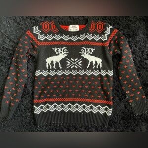“Ugly Sweater”— Black and Red Reindeer Sweater